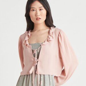 Dex Ruffled Tie Front Top
